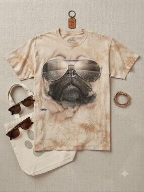 The Mountain Pug In Sunglasses Short Sleeve Tee Shirt